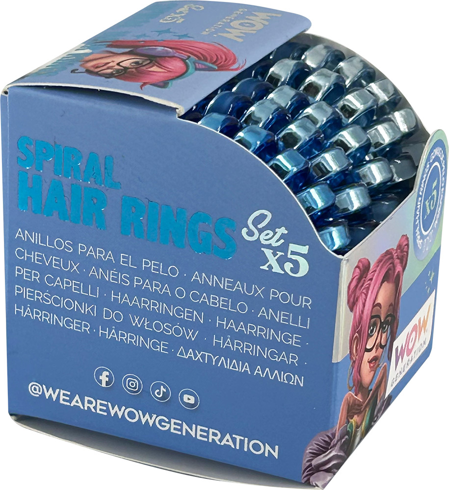 246996-EC Gumice za kosu spiralne WOW Generation set 5kom, sort P12/72