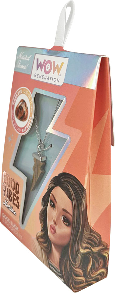 246998-EC Ogrlica s privjeskom od dragog kamena WOW Generation Good Vibes, sort P6/36