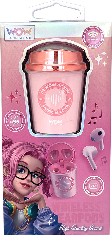 247012-EC Slušalice bežične earpods WOW Generation u kutiji, sort P6/24