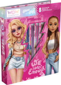 Bojanka bilježnica + metallic gel pen 8kom WOW Generation P6/12