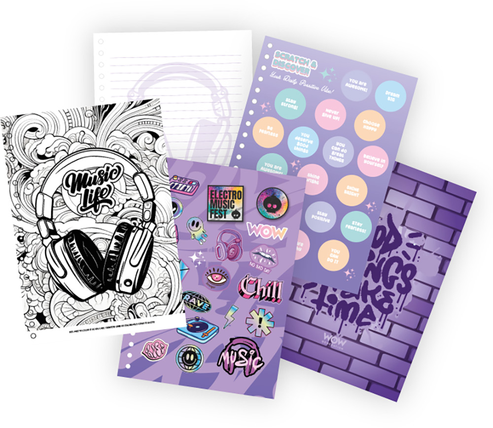 247024-EC Notes spiralni A5 s aktivnostima T.U. DJ/ALANA WOW Generation mirisni, P6/12