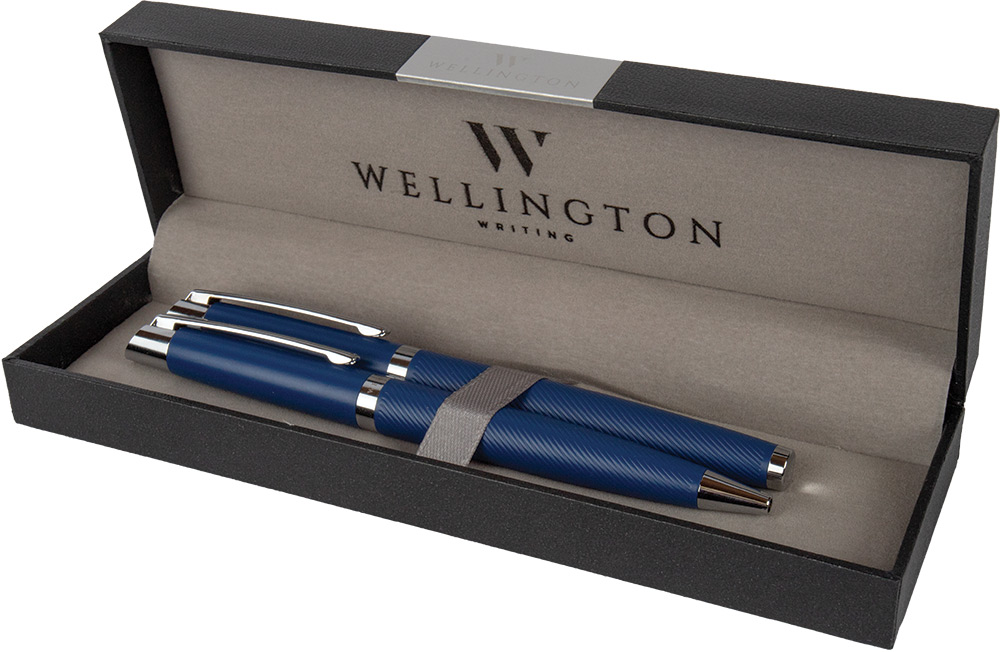 247566-EC Set pisaći Wellington Liberty ol.kem i roler plavi u poklon kutiji