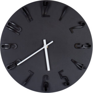 247607-EC Sat zidni Virrat 30 cm crni s 3D brojevima