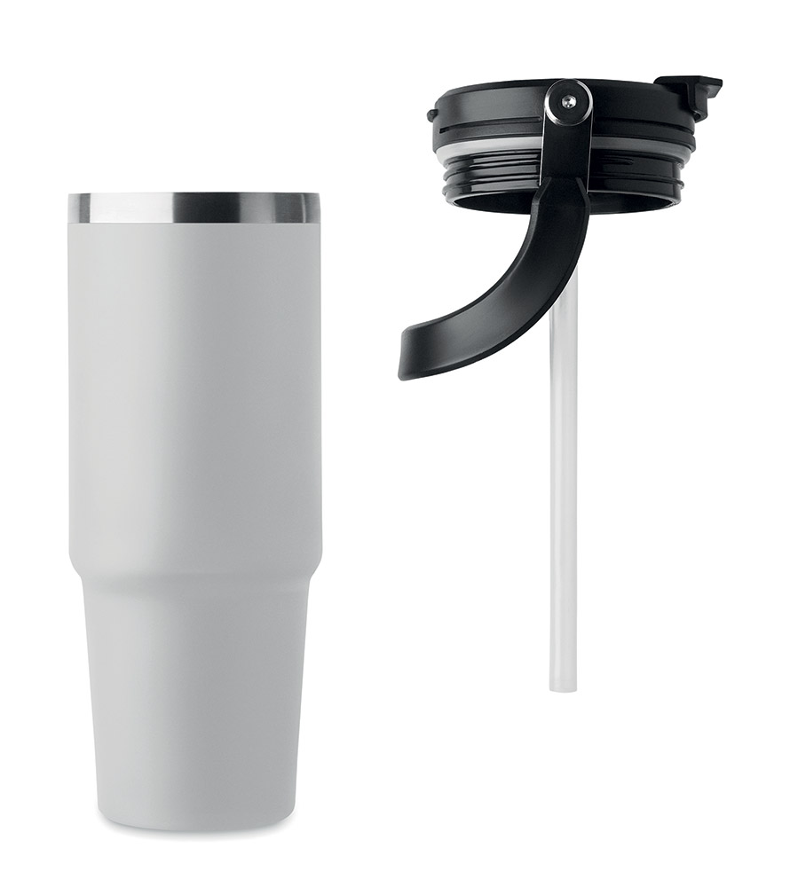 247712-EC Šalica Suma hand 850ml reciklirani nehrđajući čelik, s usnikom, bijelo crna