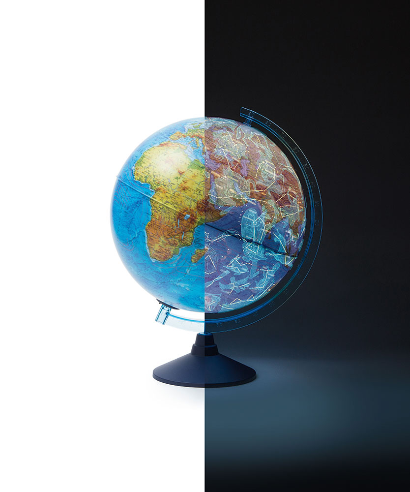 238754-EC Globus 21cm Alaysky's reljefni LED svijetlo, HRV 2u1 mapa sa zvijezdama,IQApp P8