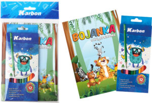 243237-EC Set bojanka A5 s naljepnicama + drvene bojice 12/1 Karbon