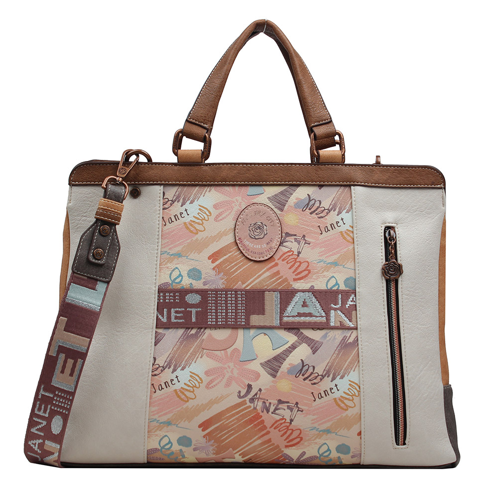 245993-EC Torba fashion poslovna Janet Flowery city 41x6,5x31 cm J-020B P20