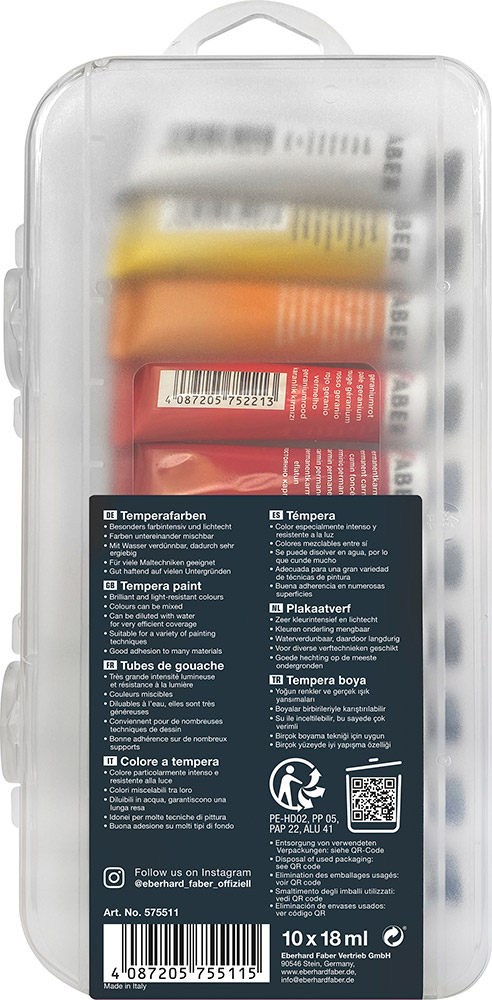 248655-EC Tempera 10/1 18 ml EBERHARD FABER plastična kutija P6