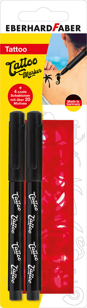 248656-EC Flomasteri za tetoviranje EBERHARD FABER set 2/1 sa šablonama P5