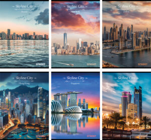 Bilježnica A4/K kvadratići Street Sky line city