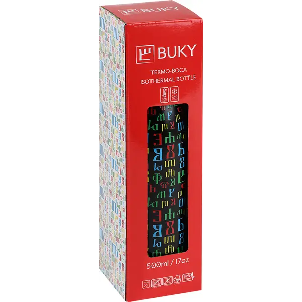 247639-EC Boca za vodu BUKY 500ml, isotermalna, nehrđajući čelik crna P36