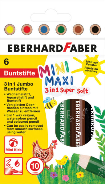 Drvene bojice 6/1 mini debele Eberhard Faber Minimaxi