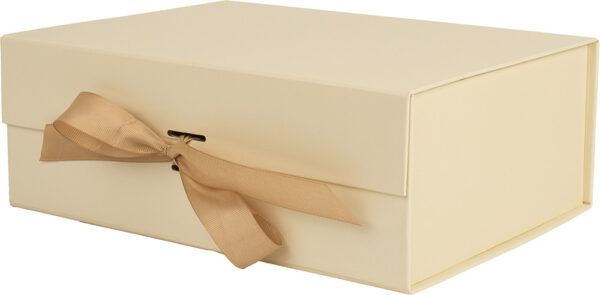 Kutija poklon sklopiva karton.magnet. beige s mašnom 29x22x10 cm 775183 P25