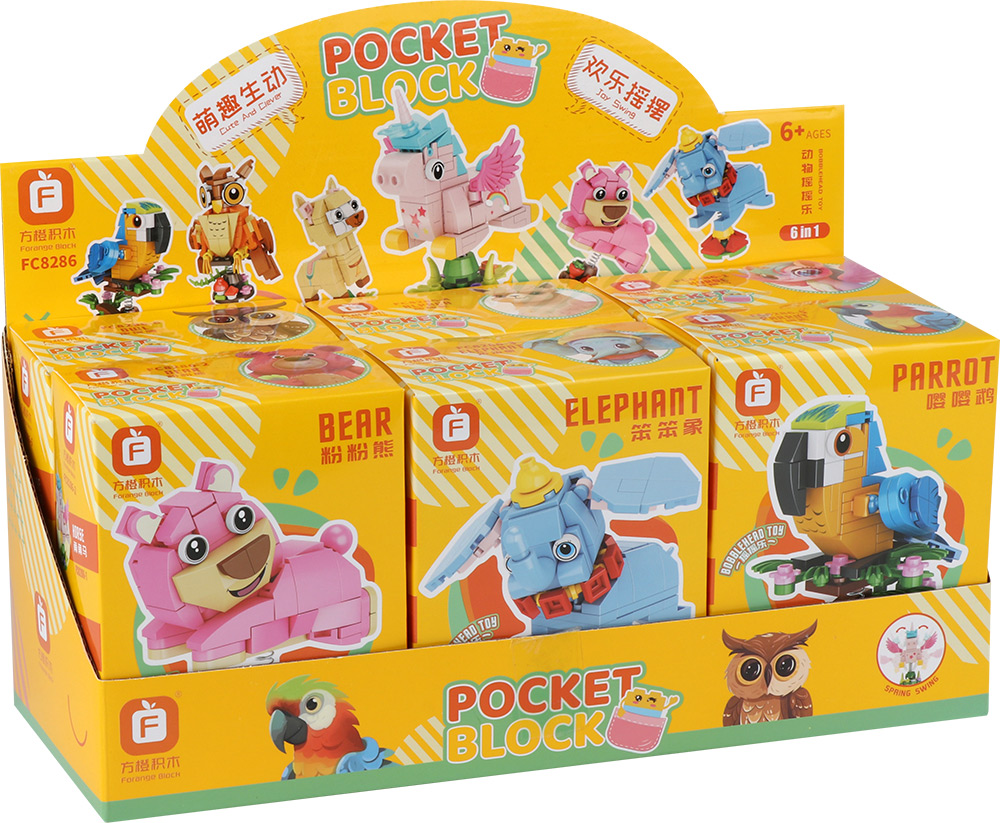 248962-EC Igra mini kockice životinje na opruzi P6/96