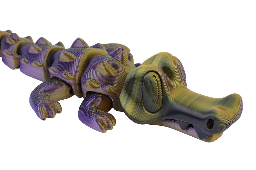 249038-EC Privjesak 3D printani Krokodil, sort 2 boje P500