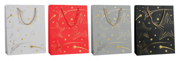 249248-EC Vrećica L exclusive reljefna hot stamp folija STARS 26x32x10 P12/240