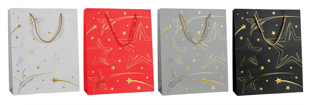 249248-EC Vrećica L exclusive reljefna hot stamp folija STARS 26x32x10 P12/240