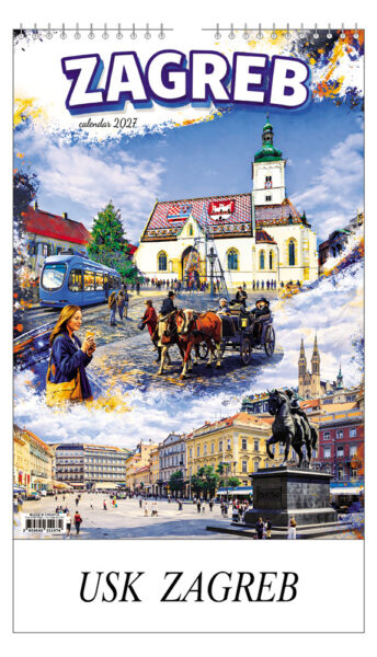 231095-EC Kalendar ZAGREB 13L 21,5x30,5+6,5 P20 USK-TMR 2027