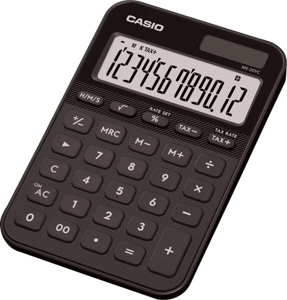 248470-EC Kalkulator CASIO MS-20 YC-BK crni P10