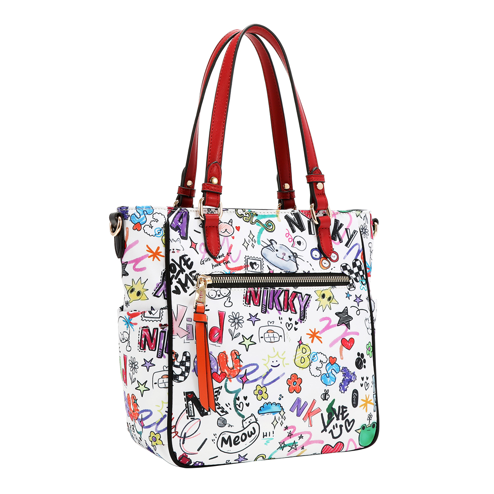249127-EC Torba fashion NIKKY Just for fun White FW26 31x25x10,5cm NK13142-JFF-WH P12