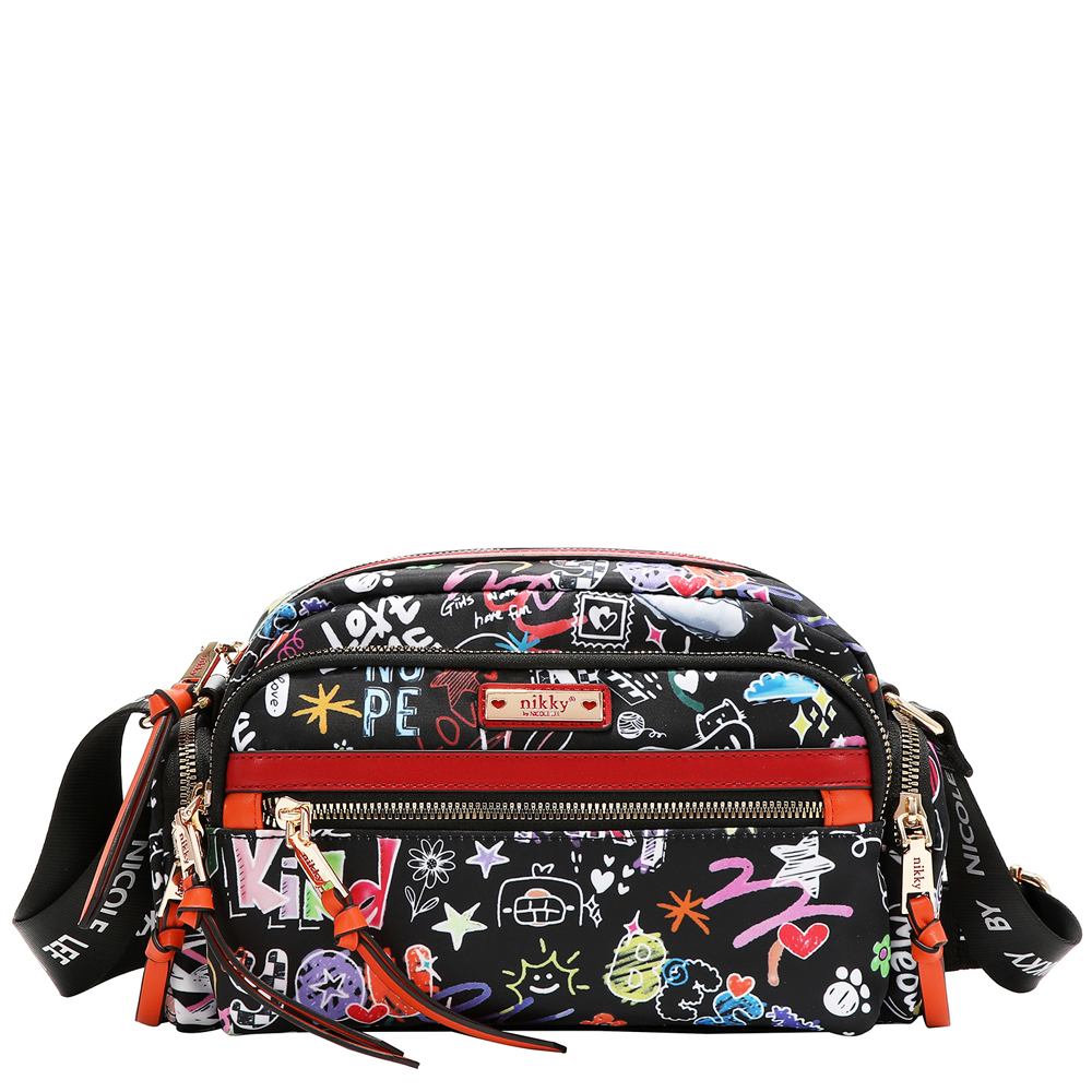 249130-EC Torba fashion NIKKY Just for fun Black FW26 23x16,5x8,5cm NK13145-JFF-BK P12