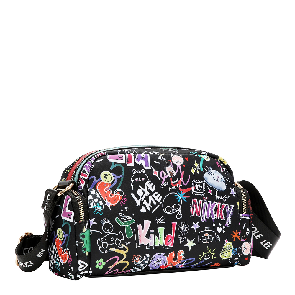 249130-EC Torba fashion NIKKY Just for fun Black FW26 23x16,5x8,5cm NK13145-JFF-BK P12