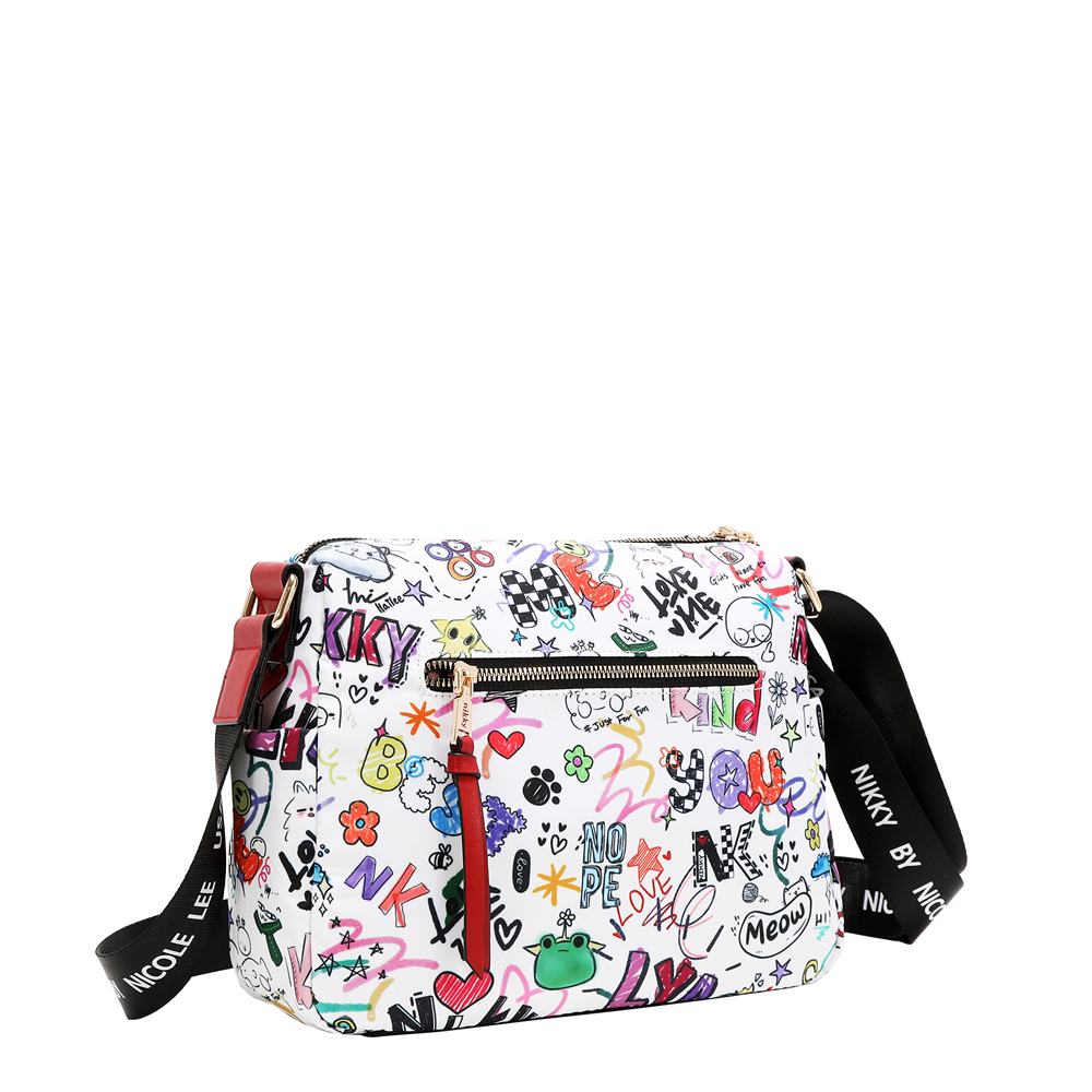 249131-EC Torba fashion NIKKY Just for fun White FW26 28x22,5x9,5cm NK13146-JFF-WH P12