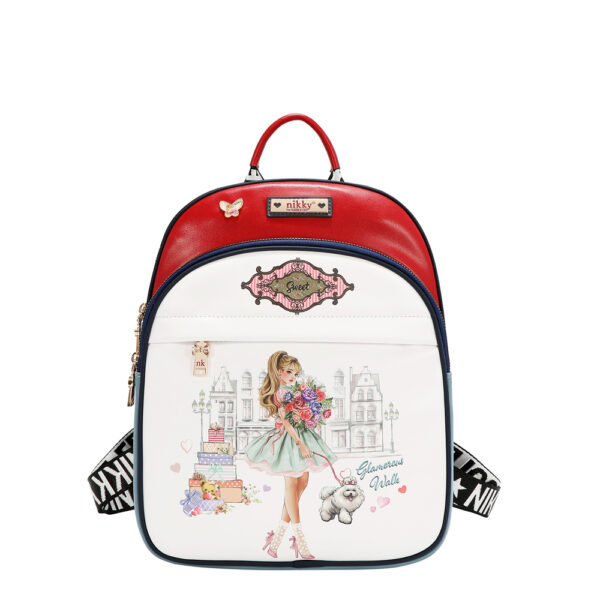 Ruksak fashion NIKKY Glamorous Walk White FW26 25x32x12cm NK13218-GWK-WH P12