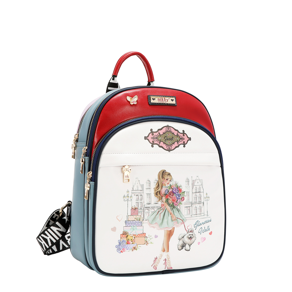249143-EC Ruksak fashion NIKKY Glamorous Walk White FW26 25x32x12cm NK13218-GWK-WH P12