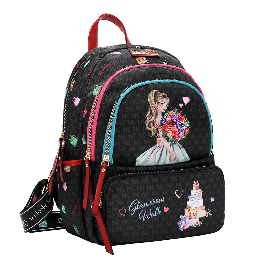 249151-EC Ruksak fashion NIKKY GlamorousWalkBlack FW26 23,7x33x11cm NK13233-GWK-BK P12